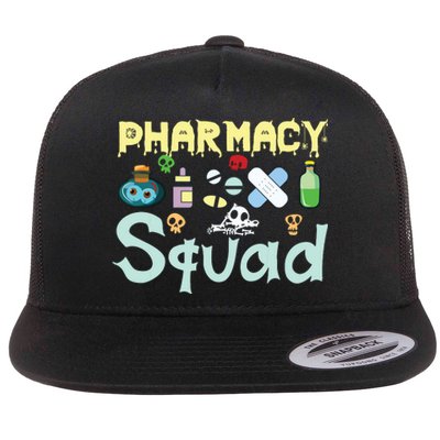 Funny Pills Pharmacist Pharmacy Squad Halloween Costume Flat Bill Trucker Hat