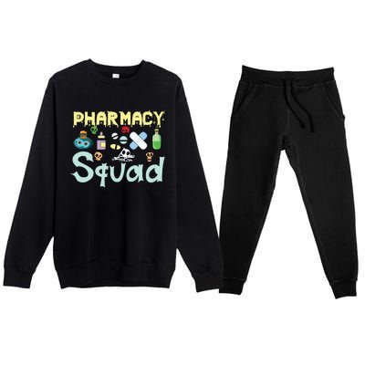 Funny Pills Pharmacist Pharmacy Squad Halloween Costume Premium Crewneck Sweatsuit Set