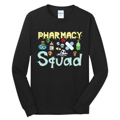 Funny Pills Pharmacist Pharmacy Squad Halloween Costume Tall Long Sleeve T-Shirt