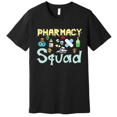 Funny Pills Pharmacist Pharmacy Squad Halloween Costume Premium T-Shirt