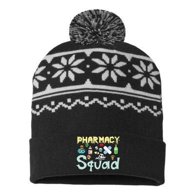 Funny Pills Pharmacist Pharmacy Squad Halloween Costume USA-Made Snowflake Beanie