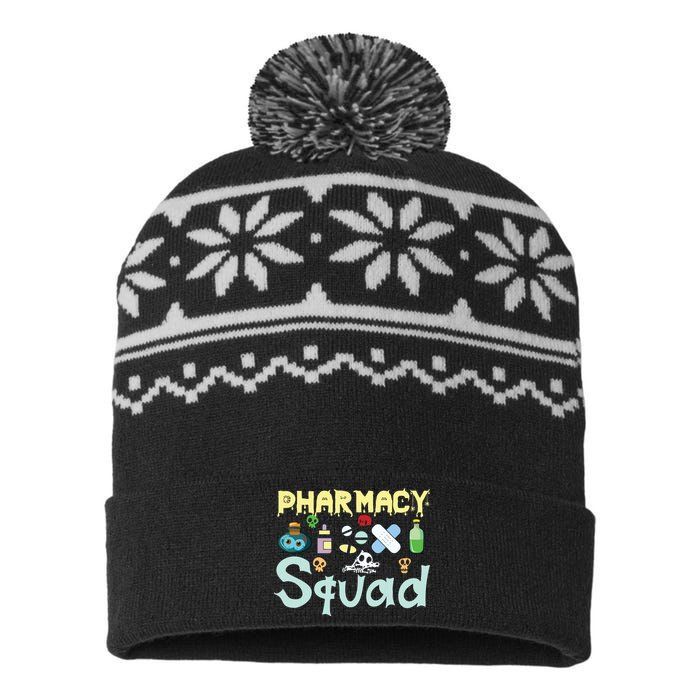 Funny Pills Pharmacist Pharmacy Squad Halloween Costume USA-Made Snowflake Beanie