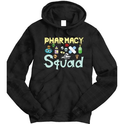 Funny Pills Pharmacist Pharmacy Squad Halloween Costume Tie Dye Hoodie