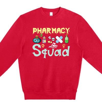 Funny Pills Pharmacist Pharmacy Squad Halloween Costume Premium Crewneck Sweatshirt