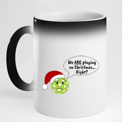 Fun Pickleball | Pickleball Christmas | Pickleball Holiday | Great Pickleball 11oz Black Color Changing Mug