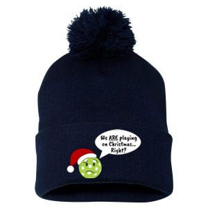 Fun Pickleball | Pickleball Christmas | Pickleball Holiday | Great Pickleball Pom Pom 12in Knit Beanie