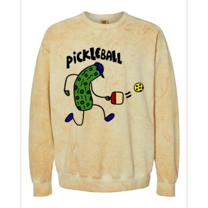 Funny Pickle Playing Pickleball Colorblast Crewneck Sweatshirt