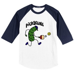 Funny Pickle Playing Pickleball Baseball Sleeve Shirt