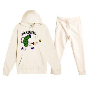 Funny Pickle Playing Pickleball Premium Hooded Sweatsuit Set