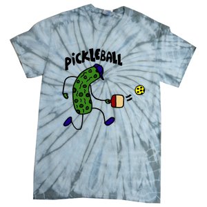 Funny Pickle Playing Pickleball Tie-Dye T-Shirt