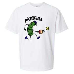 Funny Pickle Playing Pickleball Sueded Cloud Jersey T-Shirt