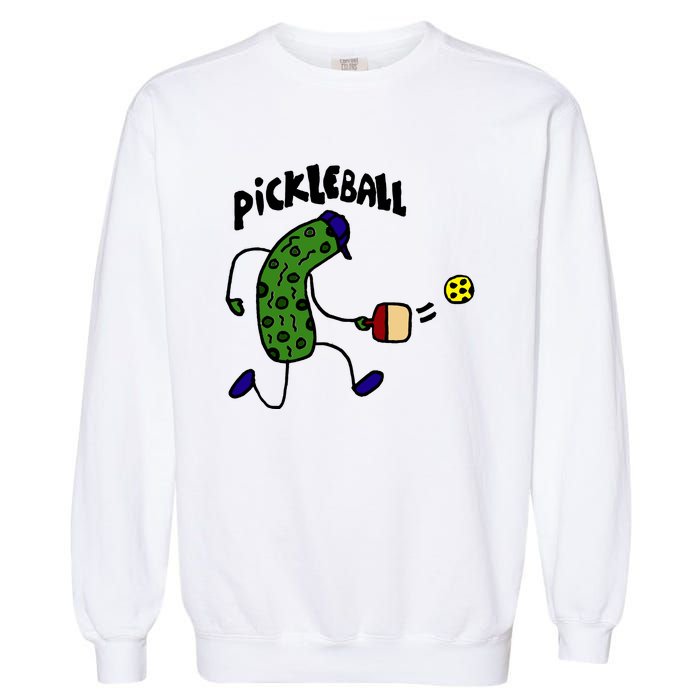 Funny Pickle Playing Pickleball Garment-Dyed Sweatshirt