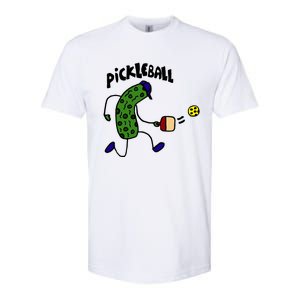 Funny Pickle Playing Pickleball Softstyle CVC T-Shirt