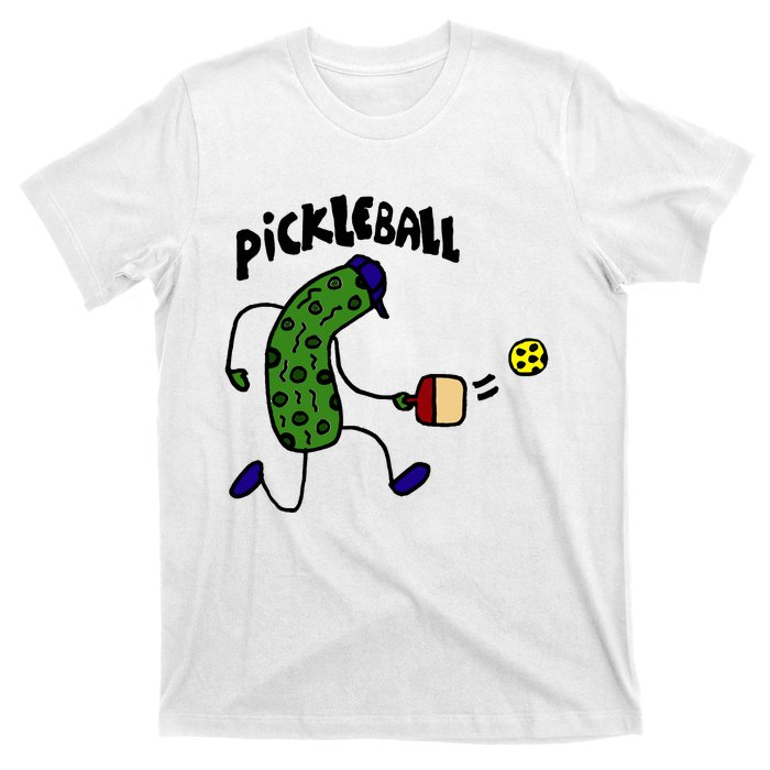 Funny Pickle Playing Pickleball T-Shirt