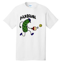 Funny Pickle Playing Pickleball Tall T-Shirt