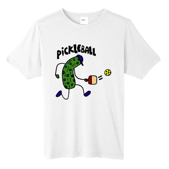 Funny Pickle Playing Pickleball Tall Fusion ChromaSoft Performance T-Shirt