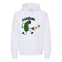 Funny Pickle Playing Pickleball Premium Hoodie