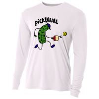 Funny Pickle Playing Pickleball Cooling Performance Long Sleeve Crew