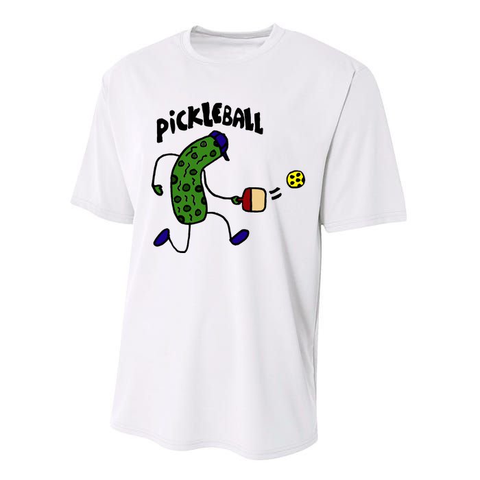 Funny Pickle Playing Pickleball Performance Sprint T-Shirt