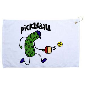 Funny Pickle Playing Pickleball Grommeted Golf Towel