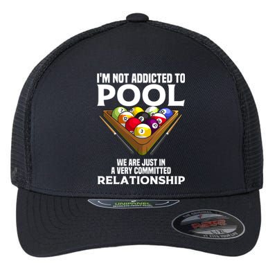 Funny Pool Player Gift For Men Cool Addicted To Billiards Funny Gift Flexfit Unipanel Trucker Cap