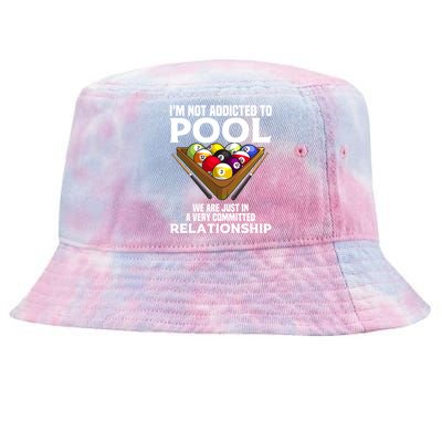 Funny Pool Player Gift For Men Cool Addicted To Billiards Funny Gift Tie-Dyed Bucket Hat