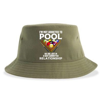 Funny Pool Player Gift For Men Cool Addicted To Billiards Funny Gift Sustainable Bucket Hat