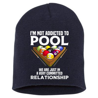 Funny Pool Player Gift For Men Cool Addicted To Billiards Funny Gift Short Acrylic Beanie