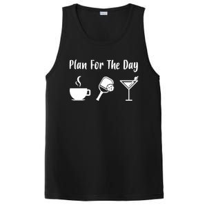 Funny Pickleball Plan For The Day Pickleball Coffee Martini Gift PosiCharge Competitor Tank