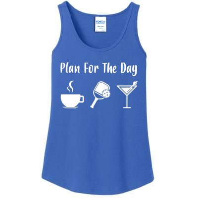 Funny Pickleball Plan For The Day Pickleball Coffee Martini Gift Ladies Essential Tank