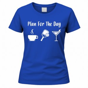 Funny Pickleball Plan For The Day Pickleball Coffee Martini Gift Women's T-Shirt