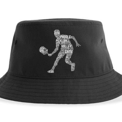 Funny Playing Pickleball With The Family Vintage Sustainable Bucket Hat