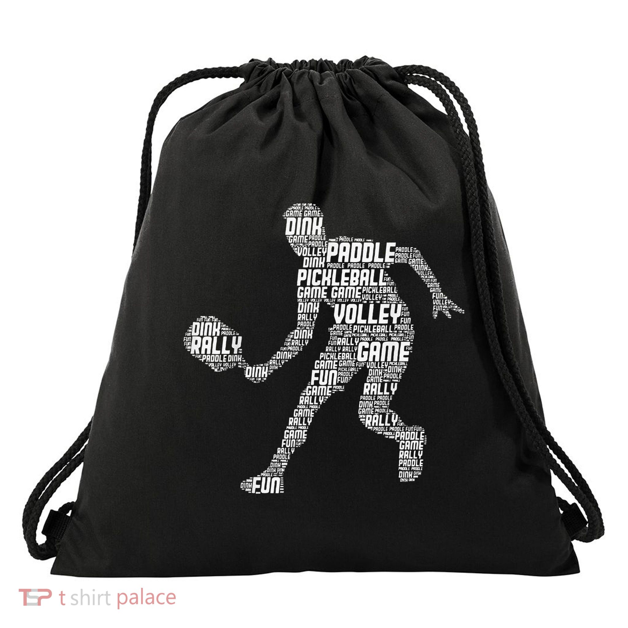 Funny Playing Pickleball With The Family Vintage Drawstring Bag