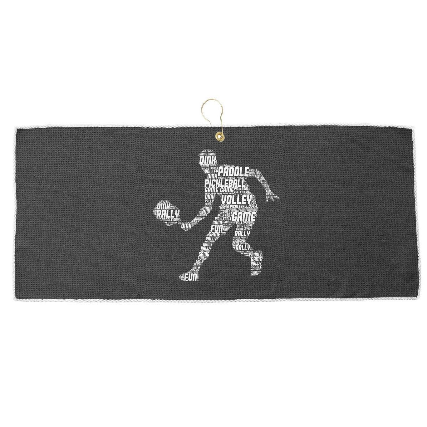 Funny Playing Pickleball With The Family Vintage Large Microfiber Waffle Golf Towel