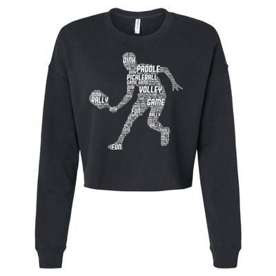 Funny Playing Pickleball With The Family Vintage Cropped Pullover Crew