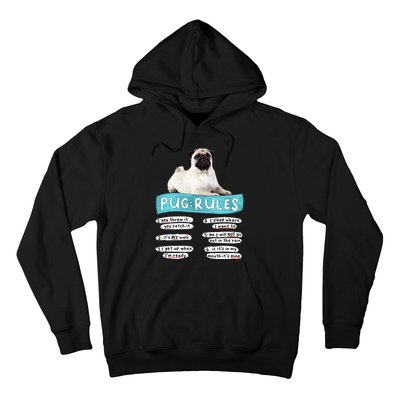 Funny Pug Pug Rules Pug Lover Pug Owner Hoodie