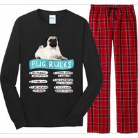 Funny Pug Pug Rules Pug Lover Pug Owner Long Sleeve Pajama Set