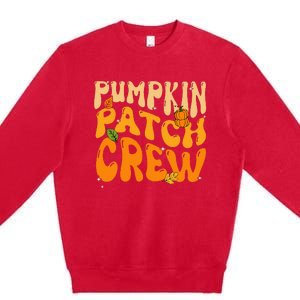 Funky Pumpkin Patch Crew for a Retro Autumn Vibe Premium Crewneck Sweatshirt