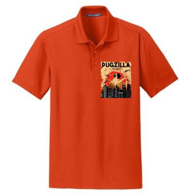 Funny Pug Pugzilla Funny Dog Pug Lover Pug Owner Pug Dry Zone Grid Polo