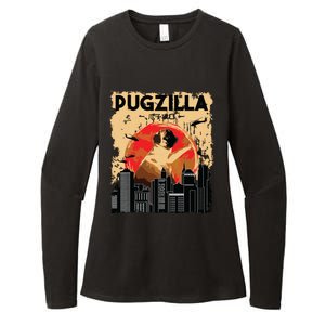 Funny Pug Pugzilla Funny Dog Pug Lover Pug Owner Pug Womens CVC Long Sleeve Shirt