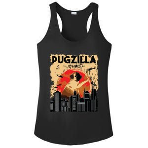 Funny Pug Pugzilla Funny Dog Pug Lover Pug Owner Pug Ladies PosiCharge Competitor Racerback Tank