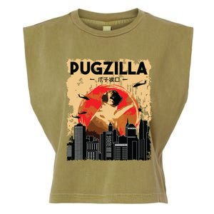 Funny Pug Pugzilla Funny Dog Pug Lover Pug Owner Pug Garment-Dyed Women's Muscle Tee