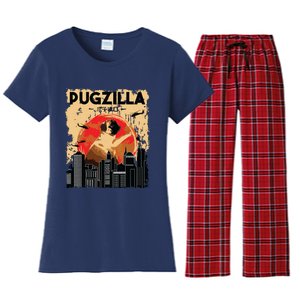 Funny Pug Pugzilla Funny Dog Pug Lover Pug Owner Pug Women's Flannel Pajama Set