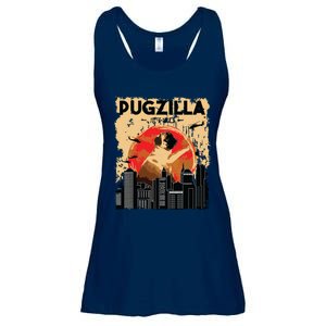 Funny Pug Pugzilla Funny Dog Pug Lover Pug Owner Pug Ladies Essential Flowy Tank