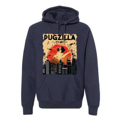 Funny Pug Pugzilla Funny Dog Pug Lover Pug Owner Pug Premium Hoodie