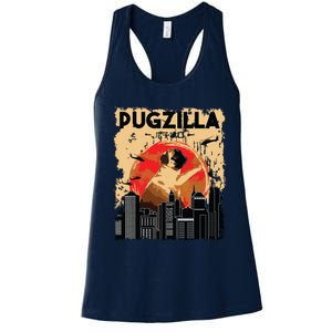 Funny Pug Pugzilla Funny Dog Pug Lover Pug Owner Pug Women's Racerback Tank