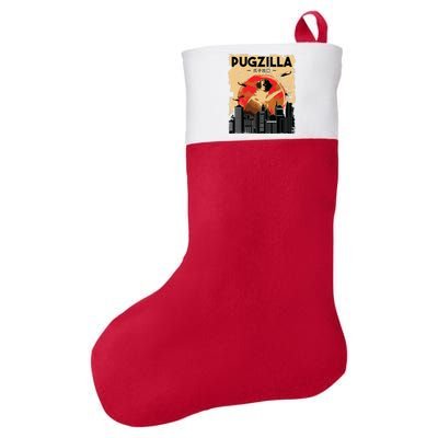 Funny Pug Pugzilla Funny Dog Pug Lover Pug Owner Pug Felt Holiday Christmas Stocking