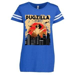 Funny Pug Pugzilla Funny Dog Pug Lover Pug Owner Pug Enza Ladies Jersey Football T-Shirt