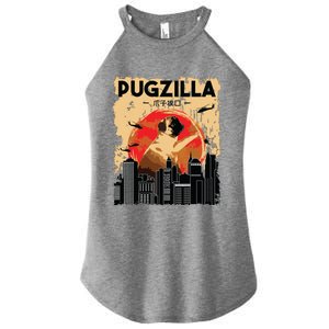 Funny Pug Pugzilla Funny Dog Pug Lover Pug Owner Pug Women's Perfect Tri Rocker Tank