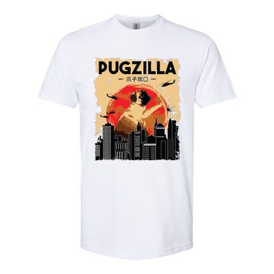 Funny Pug Pugzilla Funny Dog Pug Lover Pug Owner Pug Softstyle CVC T-Shirt